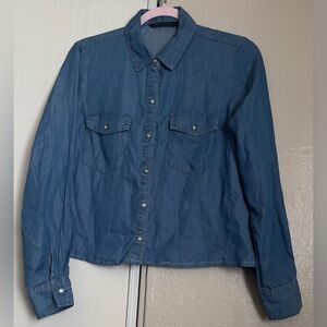 Blue Denim Button-Up Shirt